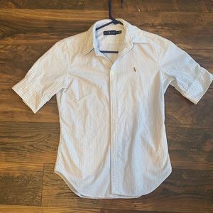 Ralph Lauren Blue/White button down short sleeve